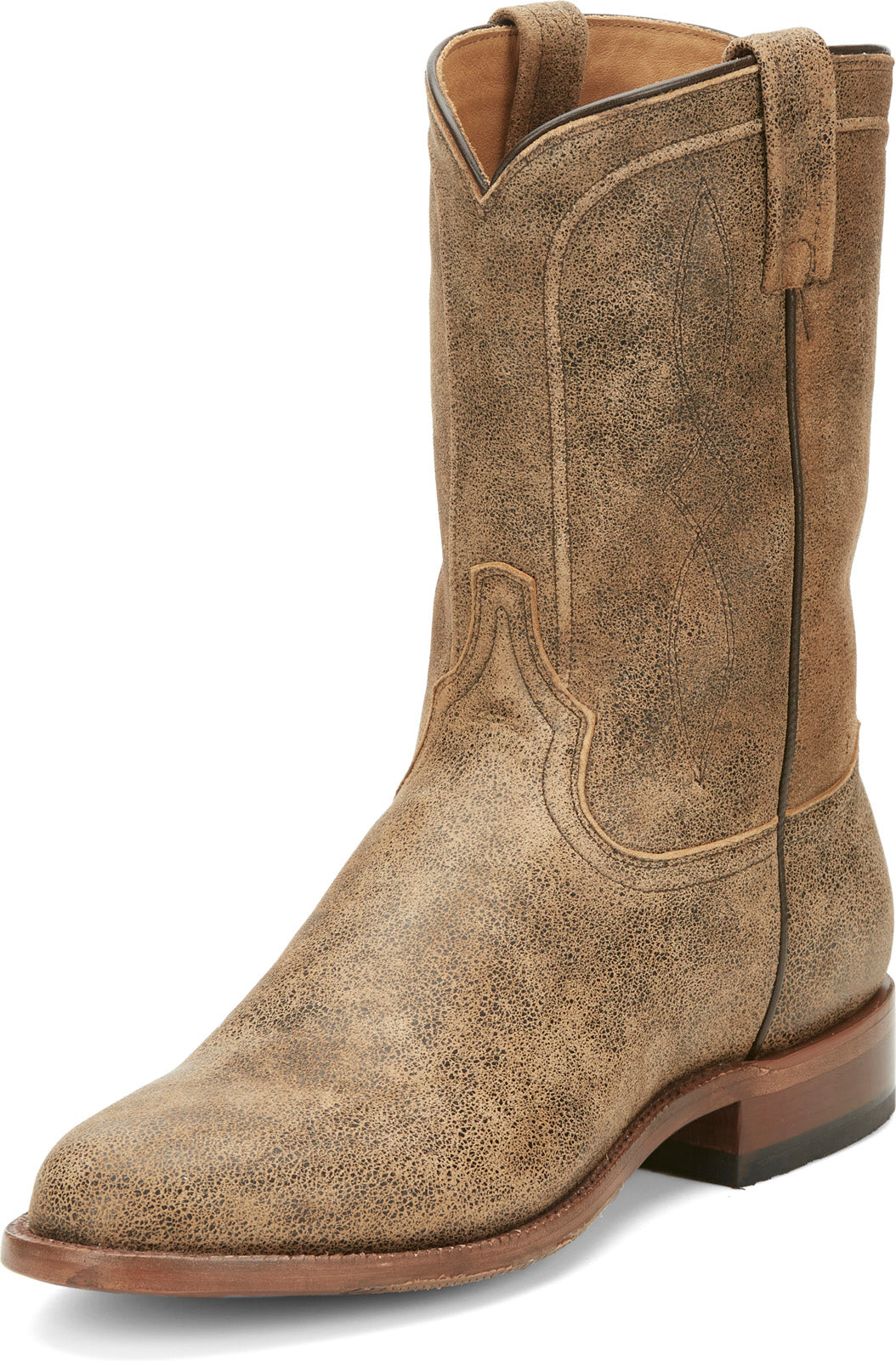 Tony Lama Monterey Round Toe Goat Mens Brown Wide Cowboy Western Boots