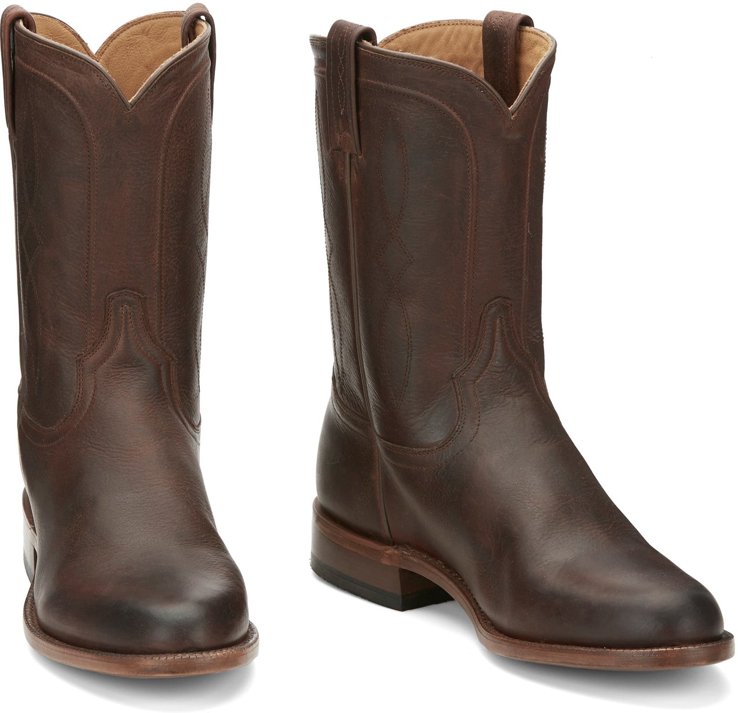 Tony Lama Monterey Round Toe Cowhide Mens Brown Wide Cowboy Western Boots