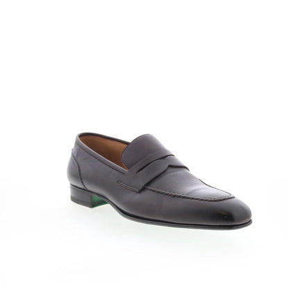 Pastori by Di Bianco Tacitus Mens Brown Leather Loafers & Slip Ons Penny Shoes