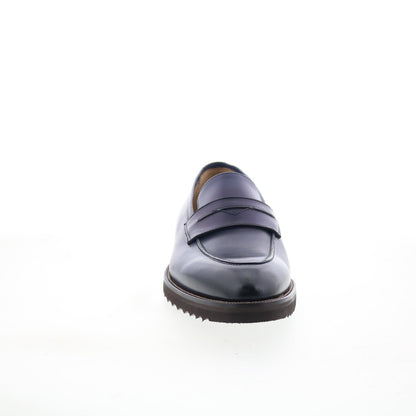 Pastori by Di Bianco Titus Mens Blue Leather Loafers & Slip Ons Penny Shoes