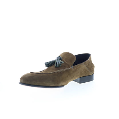 Di Bianco Trani Mens Brown Suede Slip On Loafers & Slip Ons Casual Shoes