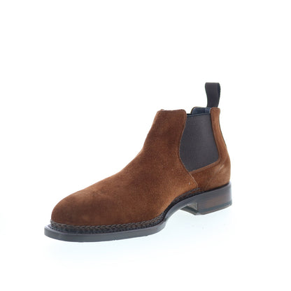 Di Bianco Vercelli Mens Brown Suede Slip On Chelsea Boots