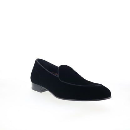 Di Bianco Vomero Mens Black Velvet Loafers & Slip Ons Casual Shoes