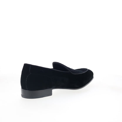 Di Bianco Vomero Mens Black Velvet Loafers & Slip Ons Casual Shoes