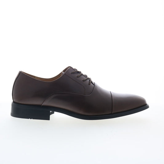 La Milano A591 Mens Brown Leather Lace Up Oxfords & Lace Ups Cap Toe Shoes