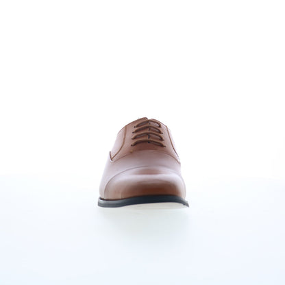 La Milano A591 Mens Brown Leather Lace Up Oxfords & Lace Ups Cap Toe Shoes