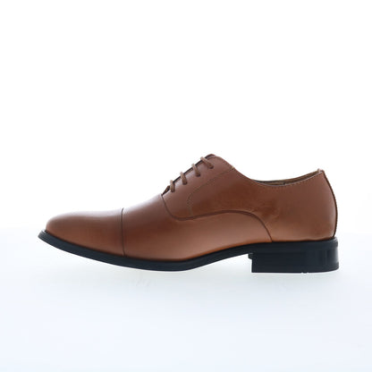 La Milano A591 Mens Brown Leather Lace Up Oxfords & Lace Ups Cap Toe Shoes