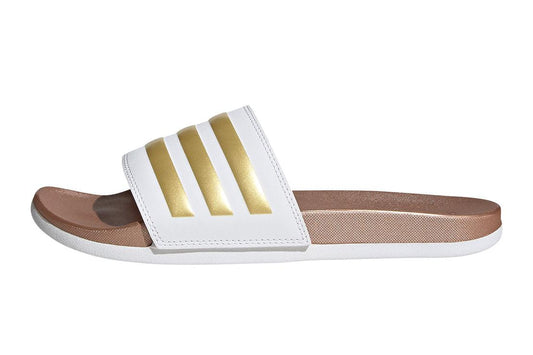 Adilette Comfort Women's Slides :Cloud White | Matte Gold