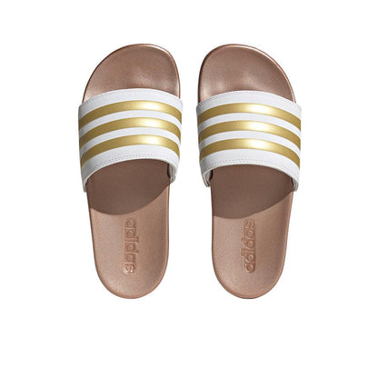 Adilette Comfort Women's Slides :Cloud White | Matte Gold