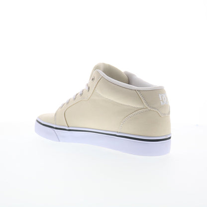 DC Anvil Mid ADYS300788-CRE Mens Beige Canvas Skate Inspired Sneakers Shoes