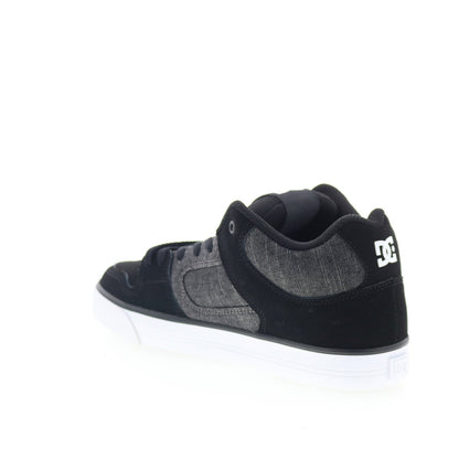 DC Pure Mid ADYS400082-BKO Mens Black Nubuck Skate Inspired Sneakers Shoes