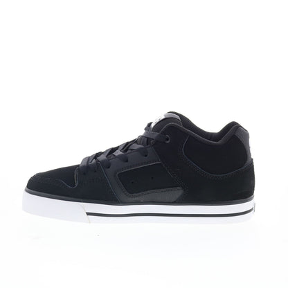 DC Pure Mid ADYS400082-BKW Mens Black Nubuck Skate Inspired Sneakers Shoes