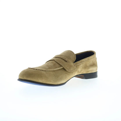 Di Bianco Agata Mens Brown Suede Slip On Loafers & Slip Ons Penny Shoes
