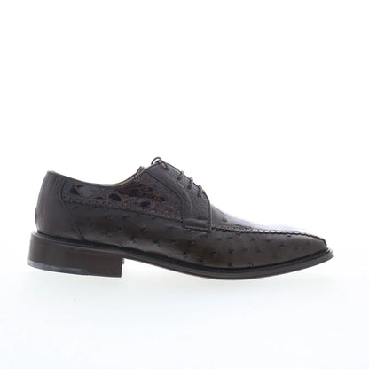 Ferrini Alligator Ostrich 3747 Mens Brown Oxfords & Lace Ups Casual Shoes