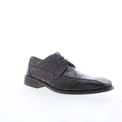 Ferrini Alligator Ostrich 3747 Mens Brown Oxfords & Lace Ups Casual Shoes