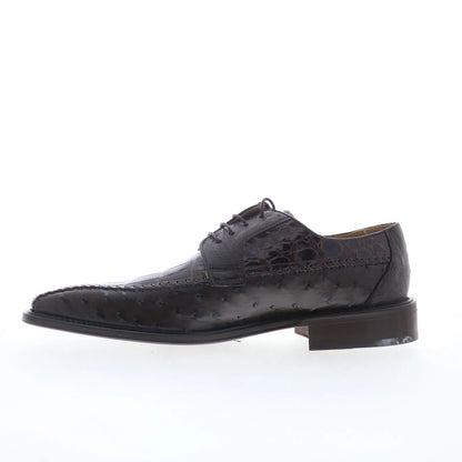 Ferrini Alligator Ostrich 3747 Mens Brown Oxfords & Lace Ups Casual Shoes
