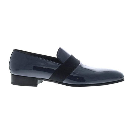 Di Bianco Andria Patent Tuxedo Mens Blue Loafers & Slip Ons Casual Shoes