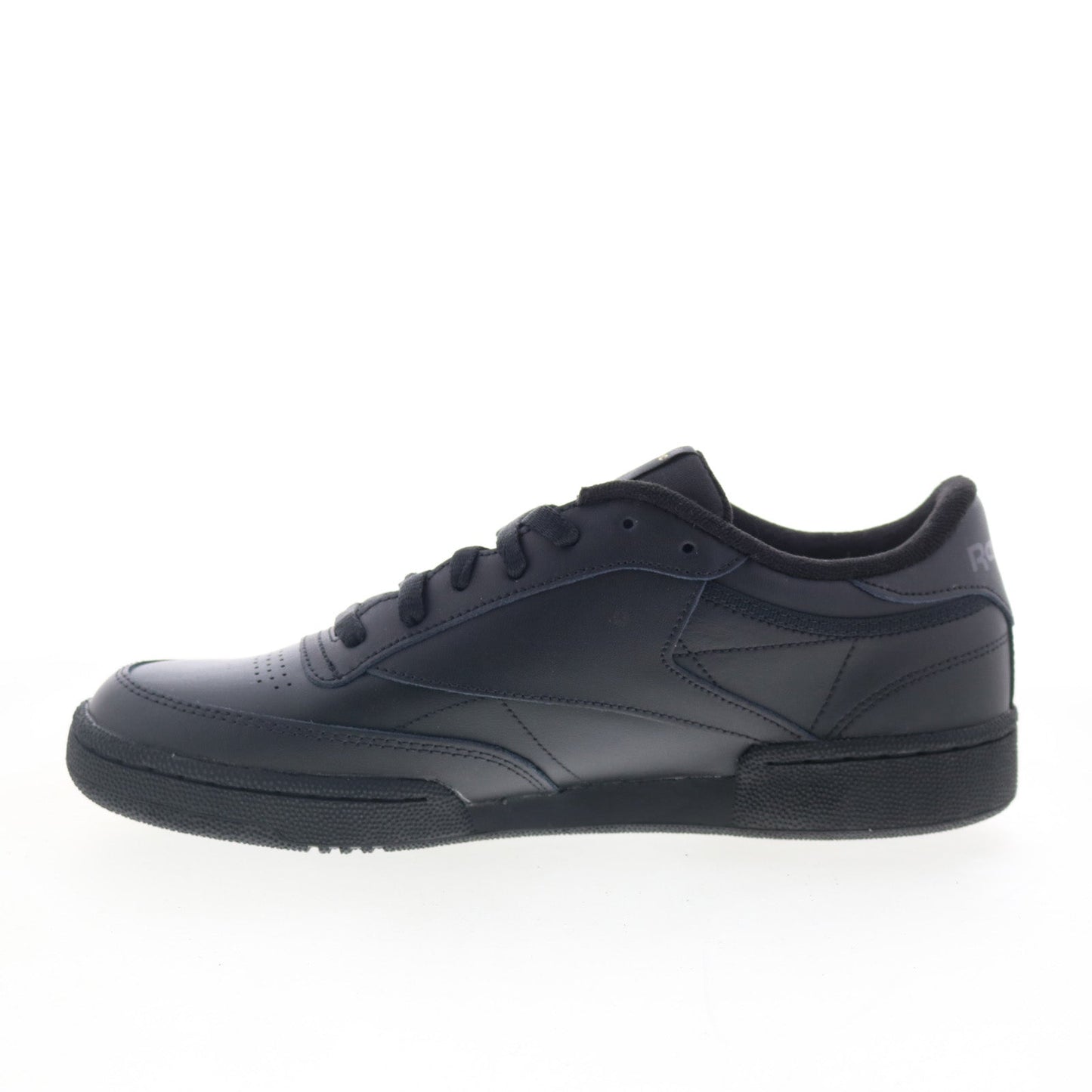 Reebok Club C 85 Mens Black Leather Lace Up Lifestyle Sneakers Shoes