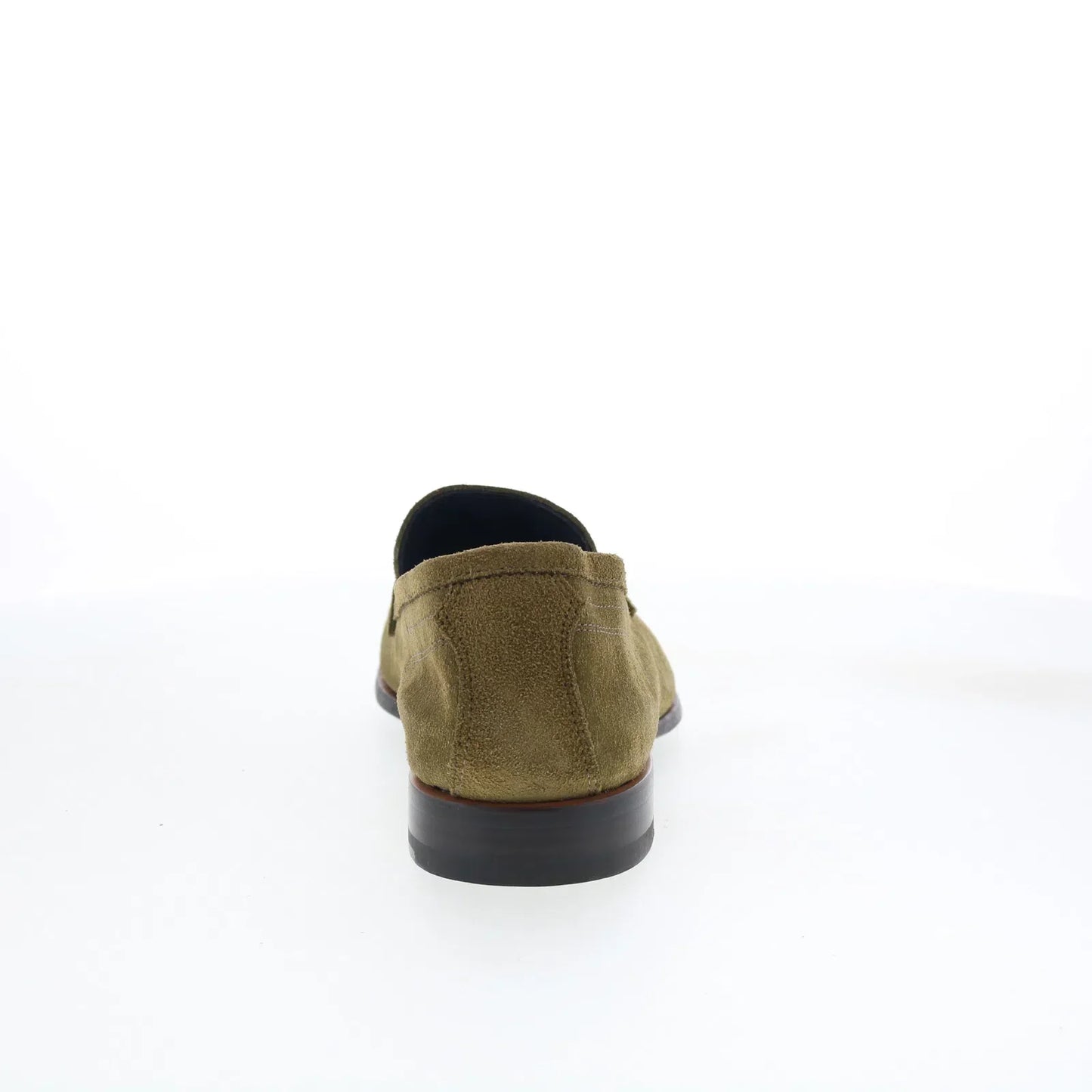 Di Bianco Arese Mens Green Suede Slip On Loafers & Slip Ons Penny Shoes
