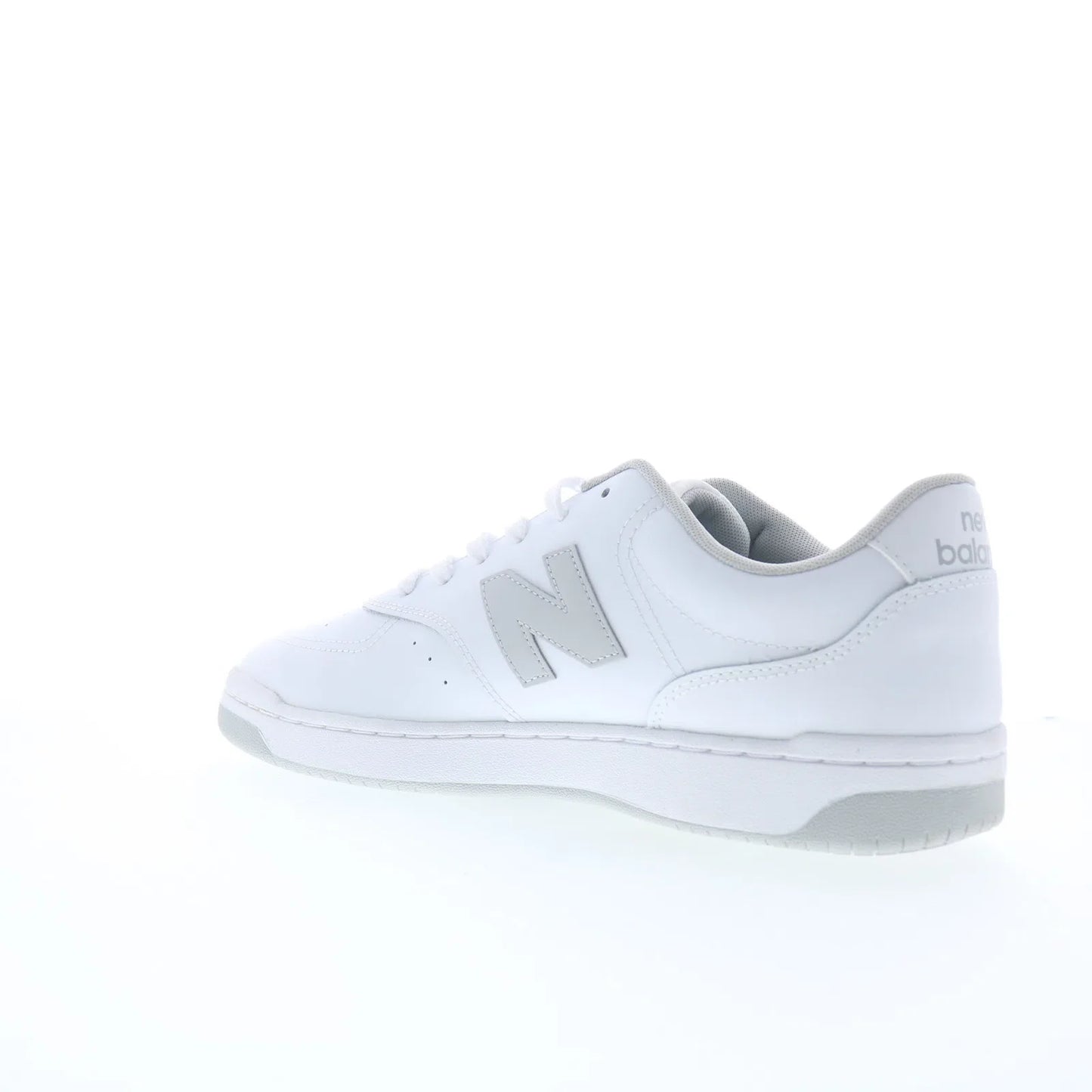 New Balance BB80 BB80GRY Mens White Leather Lace Up Lifestyle Sneakers Shoes