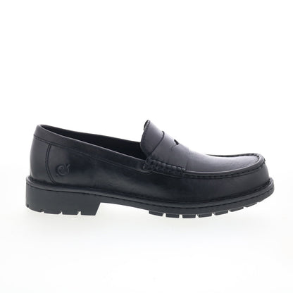 Born Langley BM0018703 Mens Black Leather Loafers & Slip Ons Penny Shoes