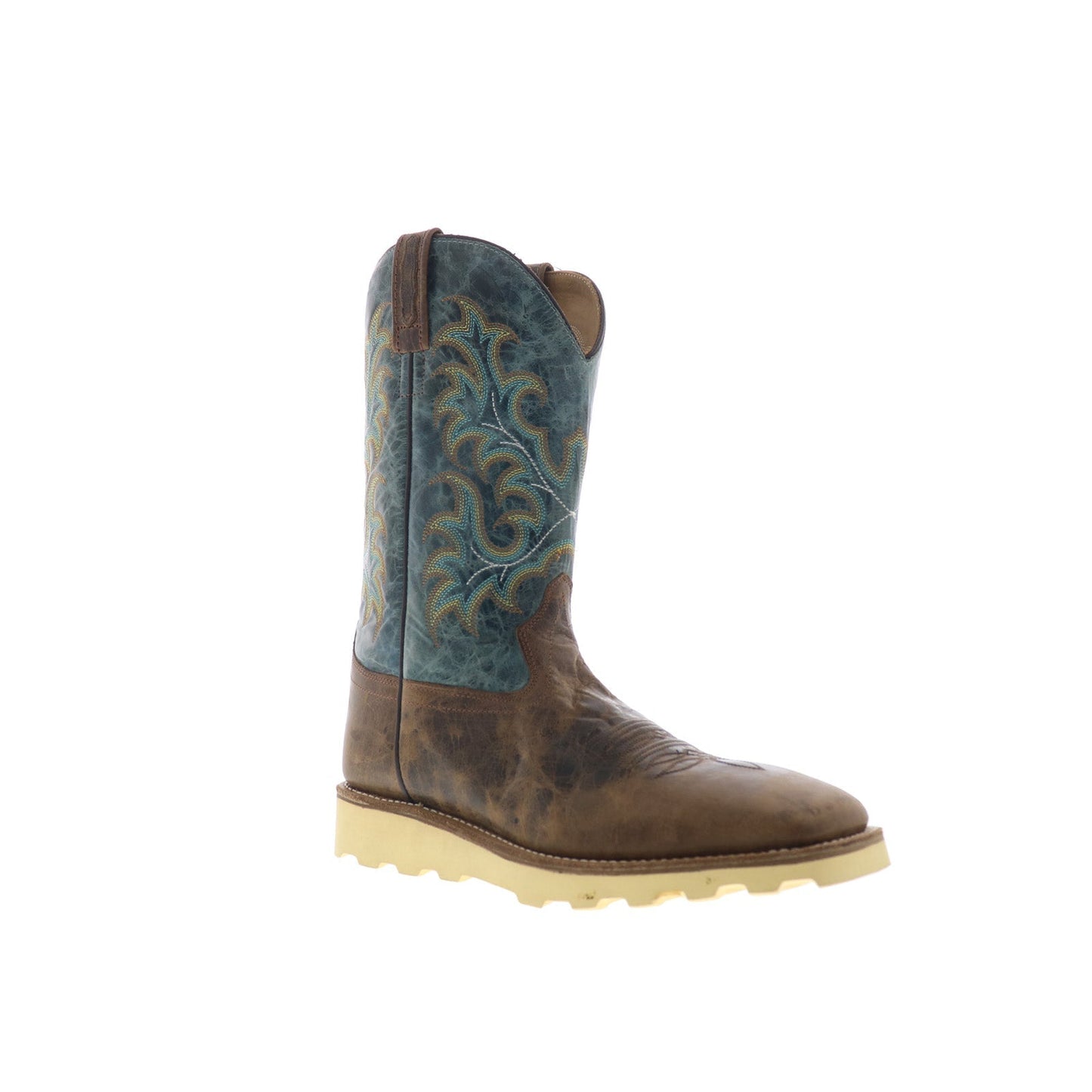 Jama Old West BSM1901 Mens Brown Leather Slip On Cowboy Western Boots