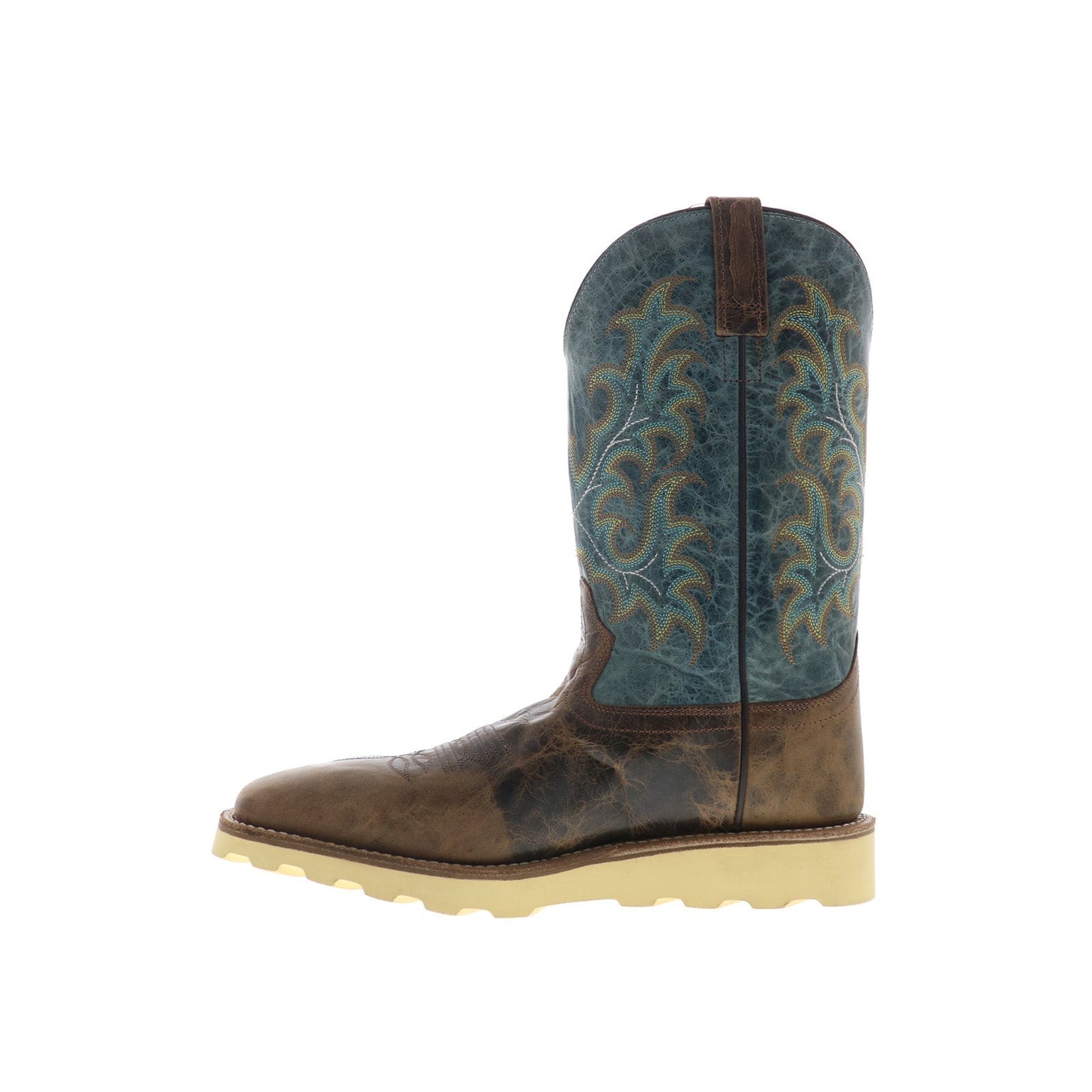 Jama Old West BSM1901 Mens Brown Leather Slip On Cowboy Western Boots