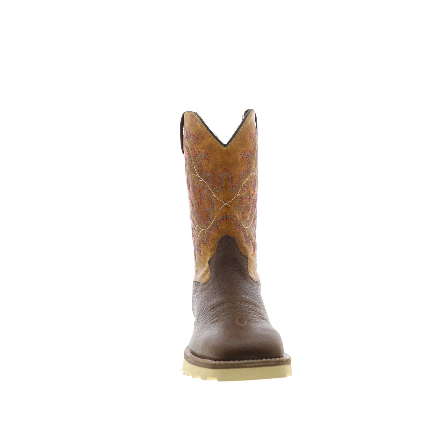 Jama Old West BSM1903 Mens Brown Leather Slip On Cowboy Western Boots