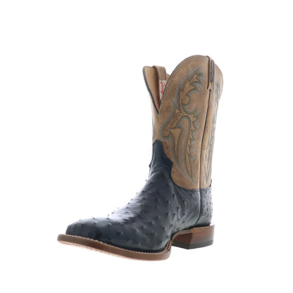 Tony Lama Castillo Full Quill Ostrich Made In USA Mens Black Western Boots