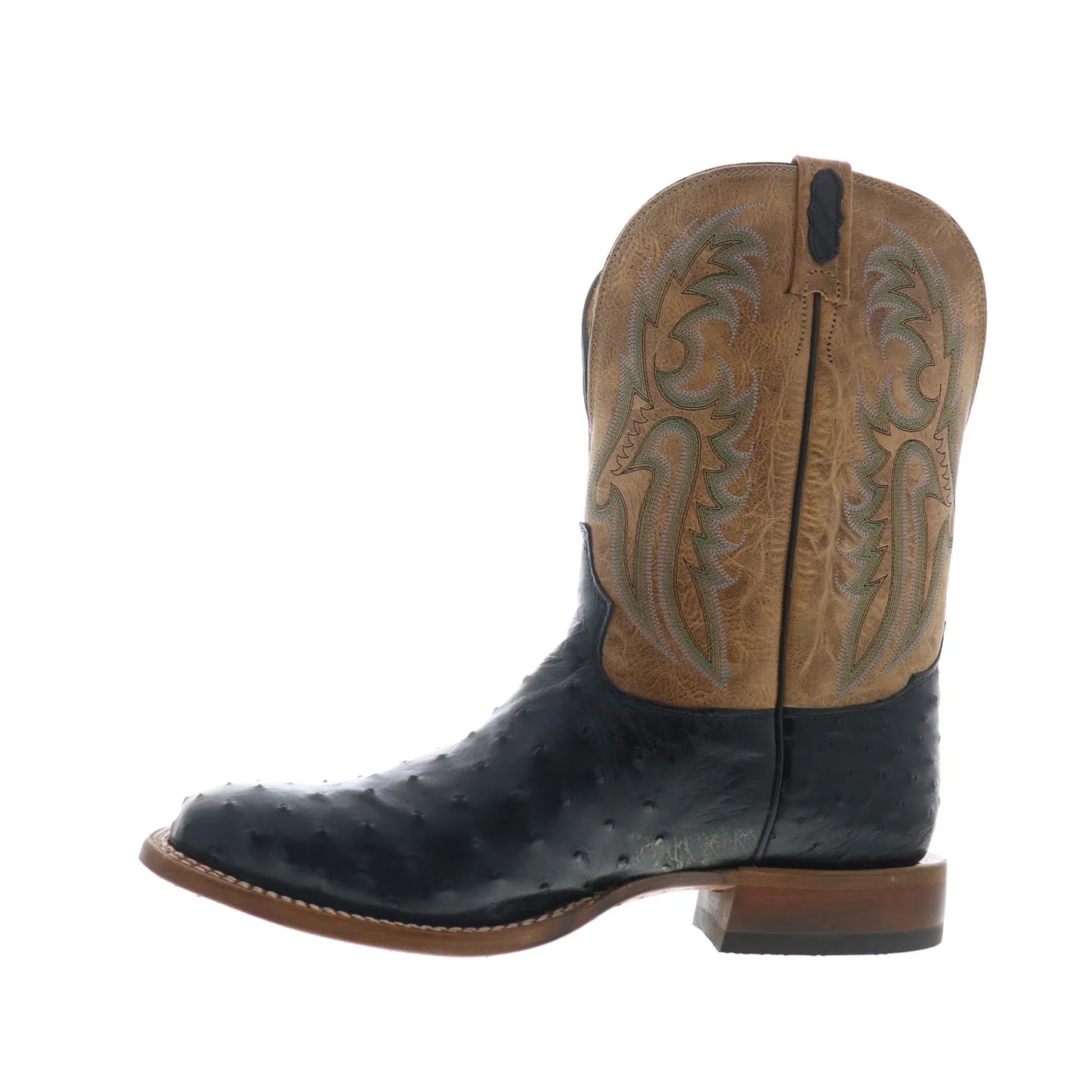 Tony Lama Castillo Full Quill Ostrich Made In USA Mens Black Western Boots