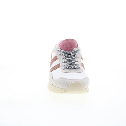 Gola Eclipse Pure CLB400 Womens White Suede Lace Up Lifestyle Sneakers Shoes