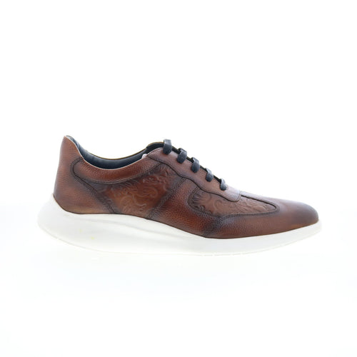 Robert Graham DI13001-1 Mens Brown Leather Lifestyle Sneakers Shoes