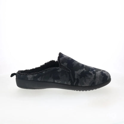 Spenco Dundee Wool SP2003BCM Mens Black Suede Slip On Clogs Slippers Shoes