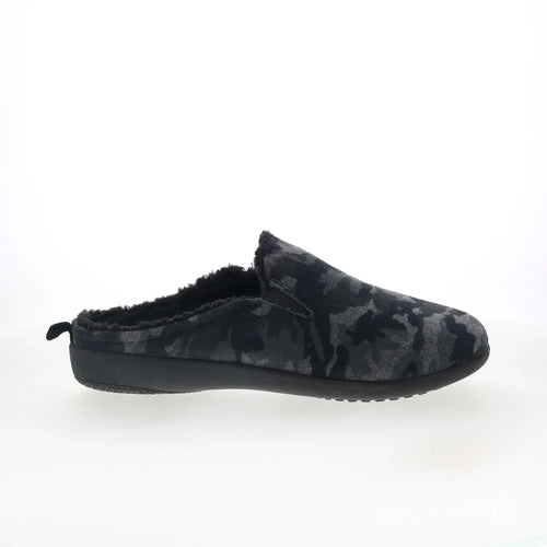 Spenco Dundee Wool SP2003BCM Mens Black Suede Slip On Clogs Slippers Shoes