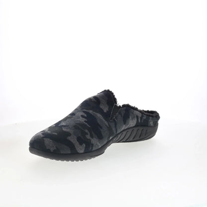 Spenco Dundee Wool SP2003BCM Mens Black Suede Slip On Clogs Slippers Shoes
