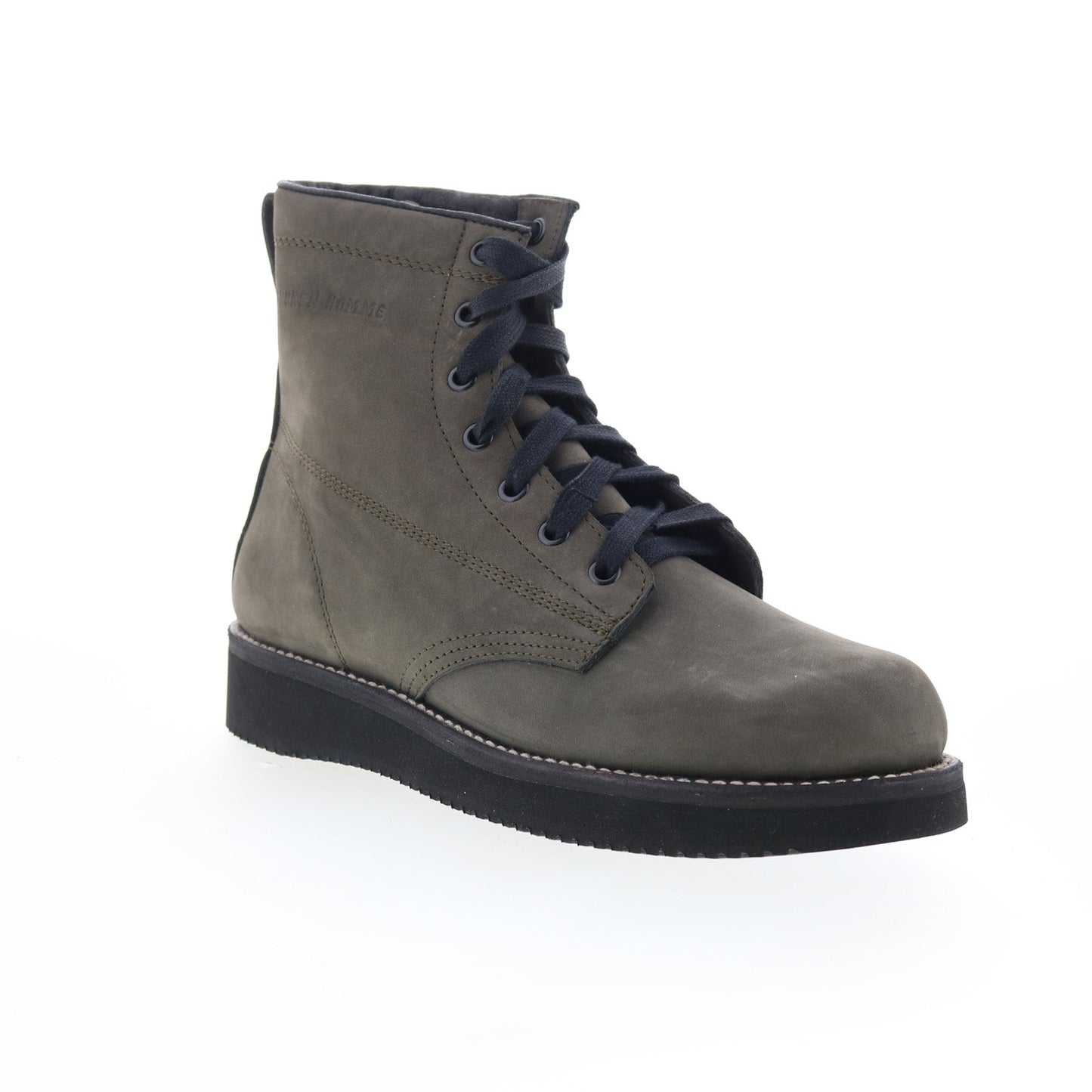 Broken Homme James Boot FB12002 Mens Green Suede Lace Up Casual Dress Boots
