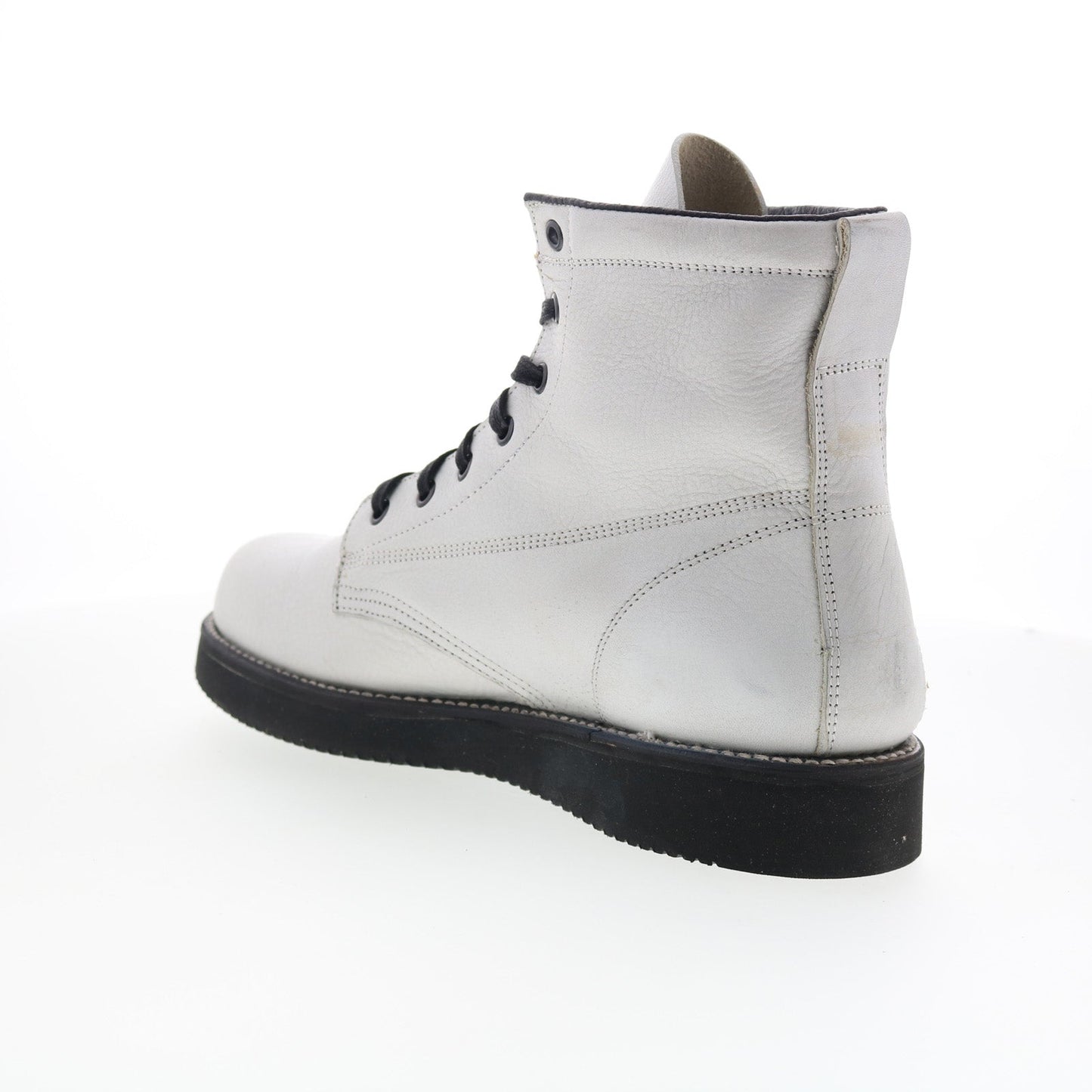 Broken Homme James Boot FB12002 Mens White Leather Casual Dress Boots