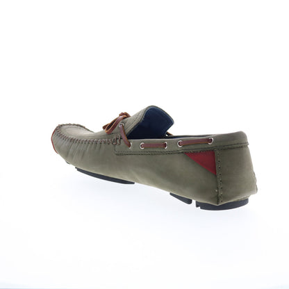 Robert Zur Frisco Mens Green Nubuck Slip On Loafers & Slip Ons Boat Shoes