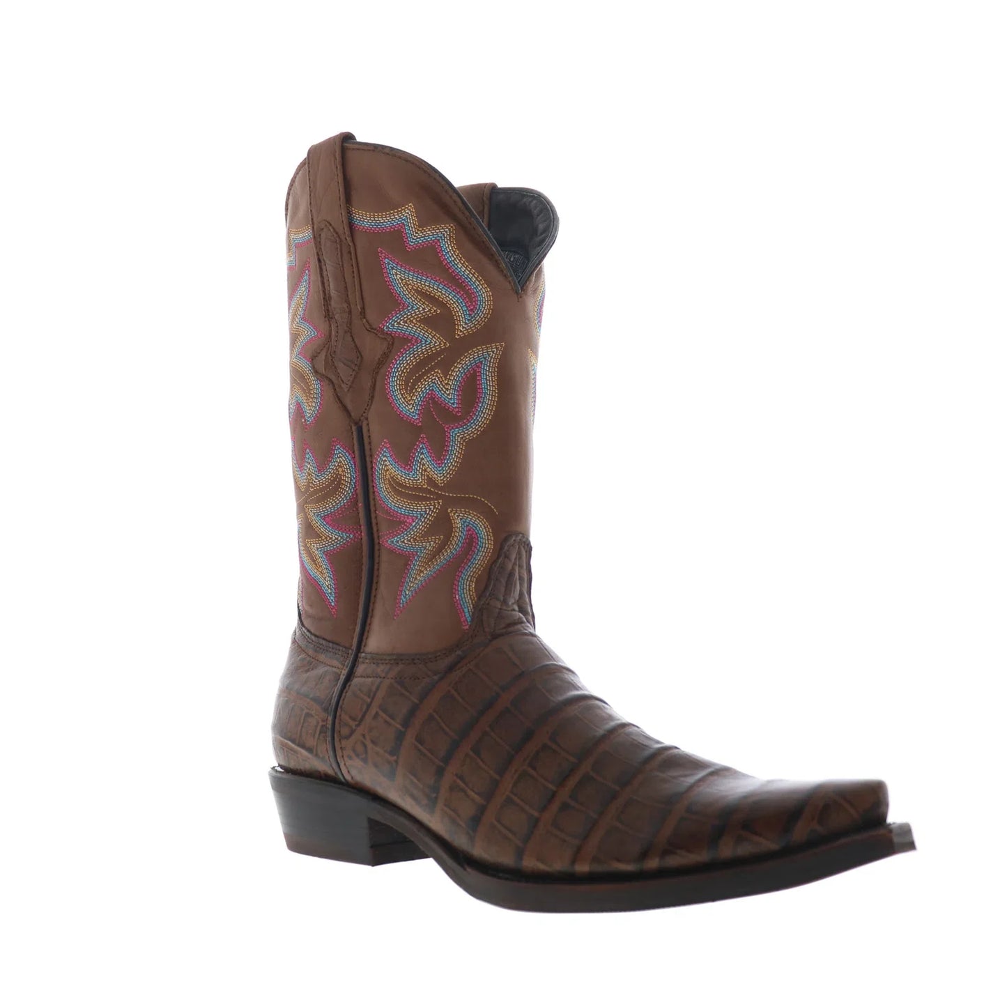 Dingo Gator Print Leather DI-128 Mens Brown Leather Cowboy Western Boots