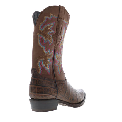 Dingo Gator Print Leather DI-128 Mens Brown Leather Cowboy Western Boots