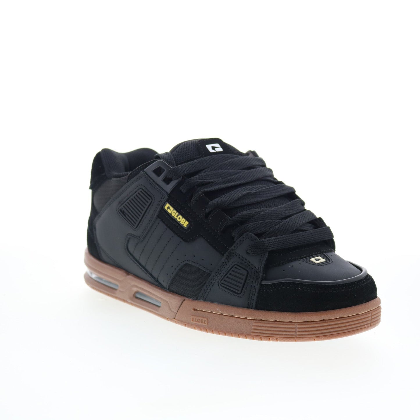 Globe Sabre GBSABR Mens Black Leather Lace Up Skate Inspired Sneakers Shoes