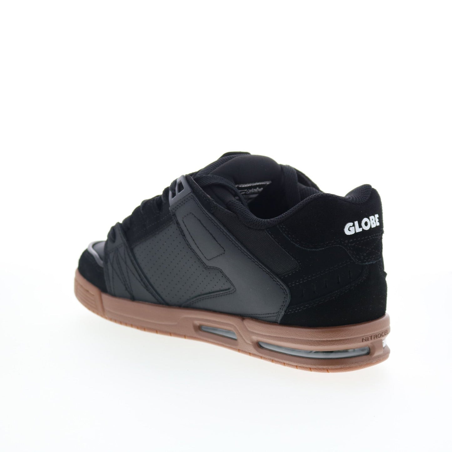 Globe Sabre GBSABR Mens Black Leather Lace Up Skate Inspired Sneakers Shoes