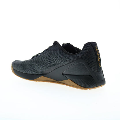Reebok Nano X1 Grit Mens Black Canvas Lace Up Athletic Cross Training Shoes