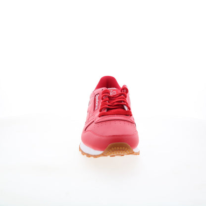 Reebok Classic Leather Mens Red Leather Lace Up Lifestyle Sneakers Shoes