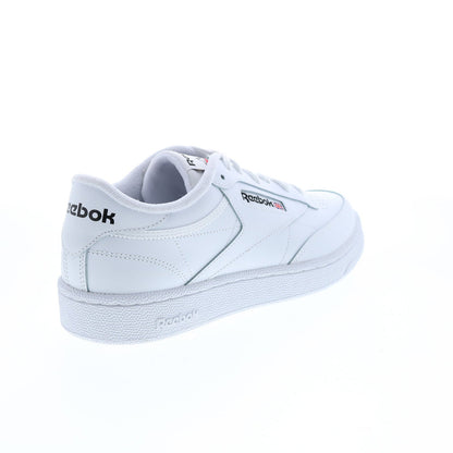 Reebok Club C 85 Mens White Leather Lace Up Lifestyle Sneakers Shoes