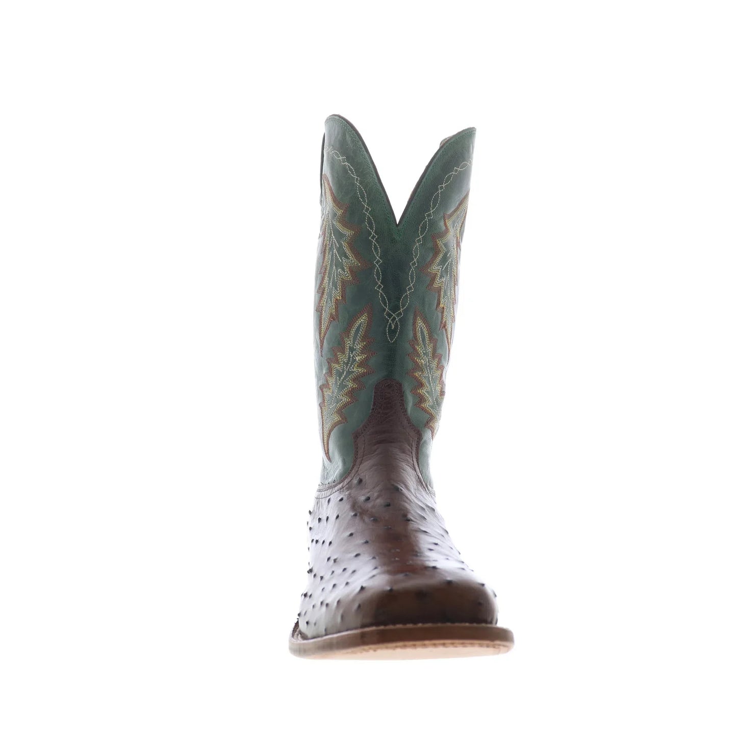 Tony Lama Hayden Full Quill Ostrich Made In USA Mens Brown Wide Western Boots