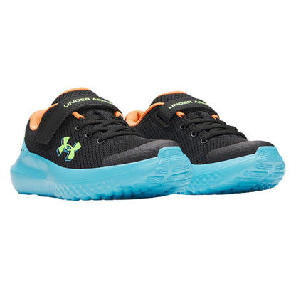 Boys Pre-School Surge 4 AC :Black | Blue Blur