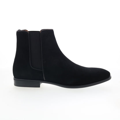 Aquatalia Adrian Dress Suede Waterproof M001001 Mens Black Chelsea Boots