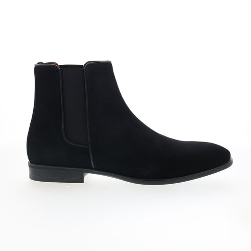 Aquatalia Adrian Dress Suede Waterproof M001001 Mens Black Chelsea Boots