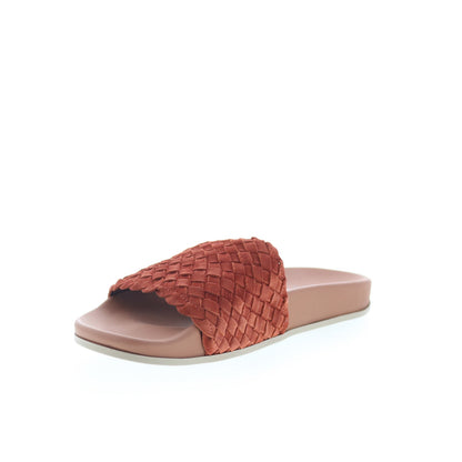 Aquatalia Samuele Waterproof M083605 Mens Brown Suede Sandals Slides Shoes